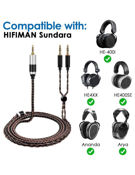 Cable balanceado 2.5mm ANLINKSHINE para Hifiman y Denon - 1.22m