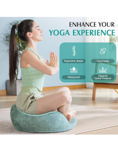 Cojín de Meditación LTHTRADE 60 cm Espuma Viscoelástica Verde 2