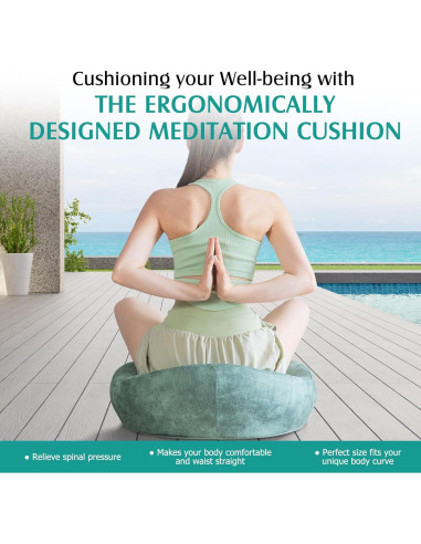 Cojín de Meditación LTHTRADE 60 cm Espuma Viscoelástica Verde