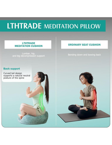 Cojín de Meditación LTHTRADE 60 cm Espuma Viscoelástica Verde