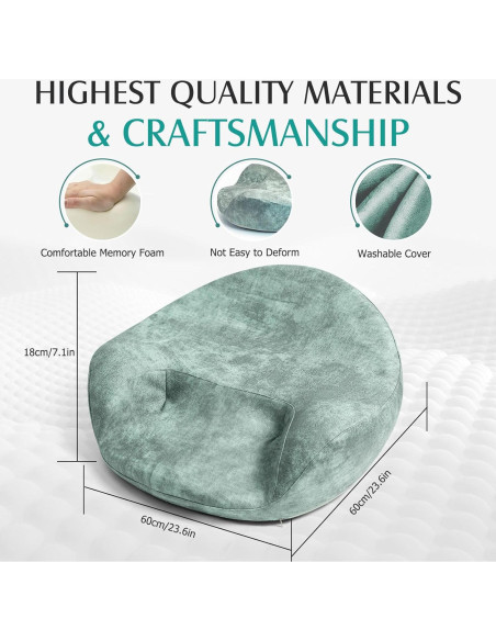 Cojín de Meditación LTHTRADE 60 cm Espuma Viscoelástica Verde