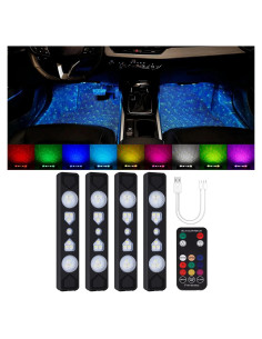 Luces LED Inalámbricas RGB PIFOOG para Interior de Auto 4PCS