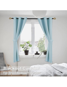 Cortinas Opacas KOUFALL Azul Claro 86.4x114.3 cm (Paquete de 2) 2