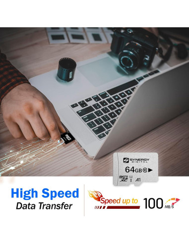 Tarjeta Micro SDXC 64GB Synergy Digital UHS-I Clase 10 - Paquete de 2