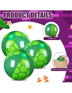 Pelotas de Playa Temáticas Leyndo 12 Piezas Tortuga Verde 20 cm 2