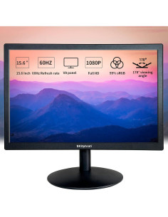 Monitor LED 15.6" FHD VA 1080P SKitphrati con HDMI y VGA 2