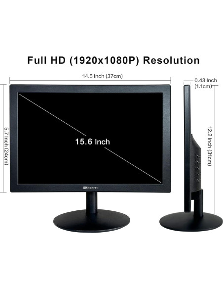 Monitor LED 15.6" FHD VA 1080P SKitphrati con HDMI y VGA
