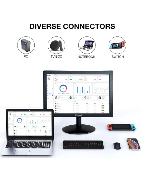 Monitor LED 15.6" FHD VA 1080P SKitphrati con HDMI y VGA