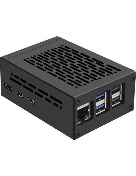Caja de Metal Geekworm P580+ con Enfriador Activo H505 para Raspberry Pi 5