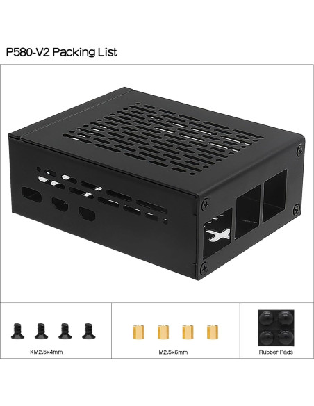 Caja de Metal Geekworm P580+ con Enfriador Activo H505 para Raspberry Pi 5