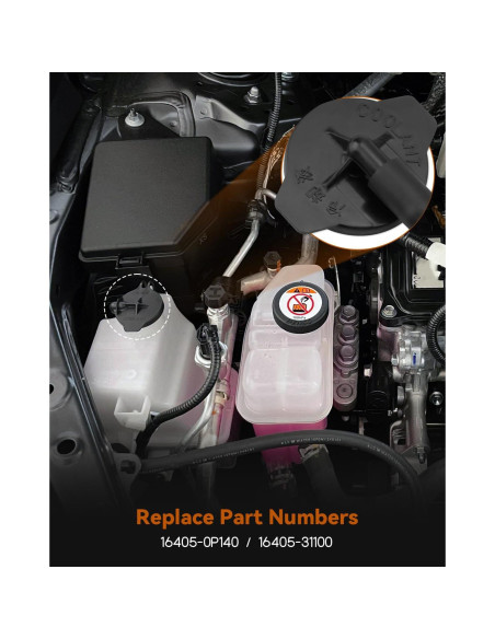 Tapa del Reservorio de Refrigerante Wujexuhe para Toyota y Lexus