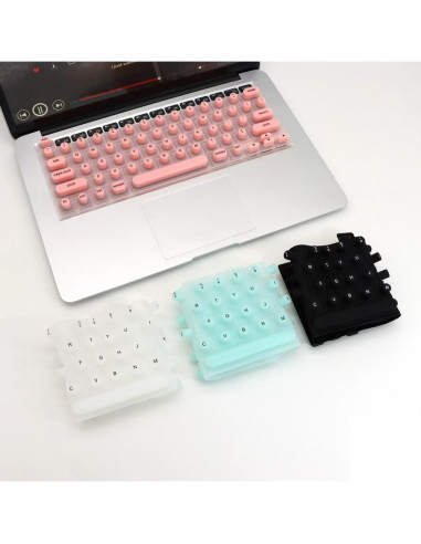 Cubierta de Teclado de Silicona para Uñas Largas - Negro