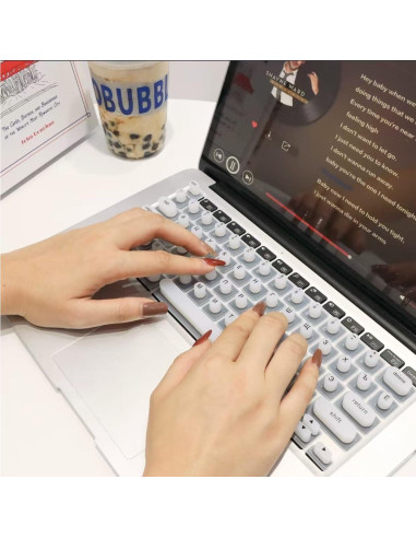 Cubierta de Teclado de Silicona para Uñas Largas - Negro