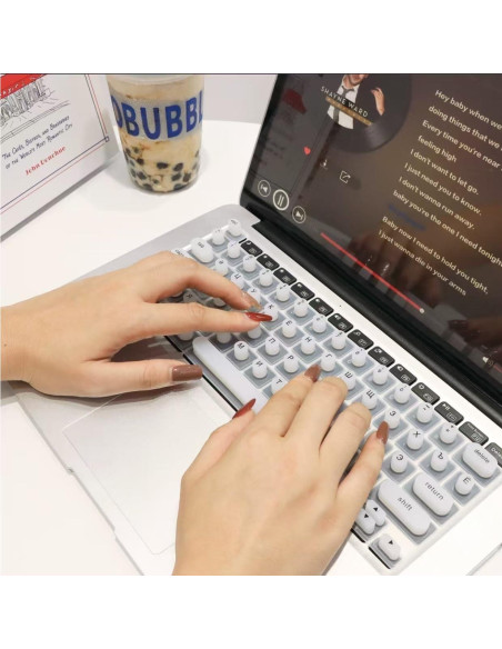 Cubierta de Teclado de Silicona para Uñas Largas - Negro