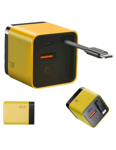 Cargador Rápido 3 en 1 OFIGAS 80W con Cable USB-C y 2 Puertos