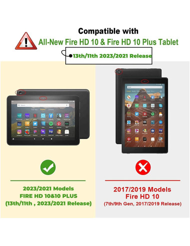 Funda AVAWO para Niños Fire HD 10/10 Plus 2023/2021 Azul