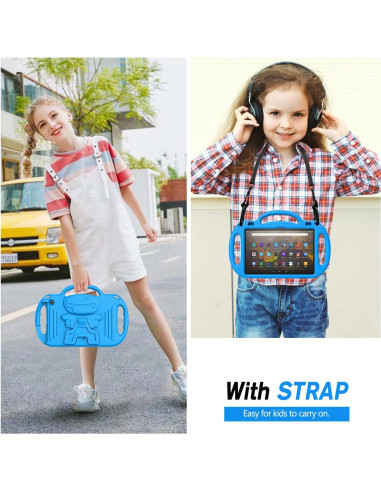Funda AVAWO para Niños Fire HD 10/10 Plus 2023/2021 Azul