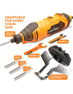 Afilador Eléctrico de Motosierra Sharp Pebble - 4 Ruedas y Guía 2