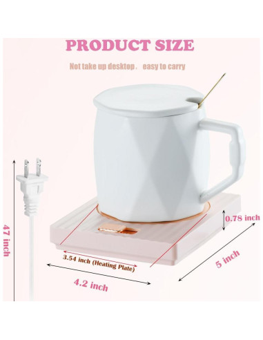 Calentador de Tazas Suntchen Ewarmer Rosa con 2 Temperaturas