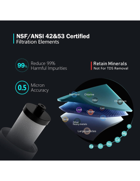 Filtro de Agua Bajo Fregadero Frizzlife SW10, 30L, Certificado NSF