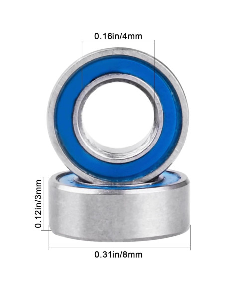 10 Rodamientos de Bolas MR84-2RS Doble Sello 4x8x3mm CrazyHobby