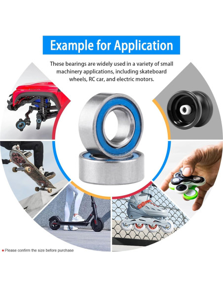 10 Rodamientos de Bolas MR84-2RS Doble Sello 4x8x3mm CrazyHobby