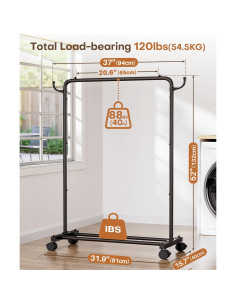 Perchero de Ropa Homde 81cm Alta Resistencia 54kg Negro 2