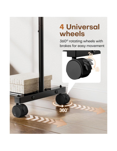 Perchero de Ropa Homde 81cm Alta Resistencia 54kg Negro