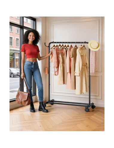 Perchero de Ropa Homde 81cm Alta Resistencia 54kg Negro
