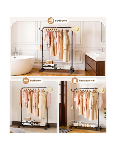 Perchero de Ropa Homde 81cm Alta Resistencia 54kg Negro