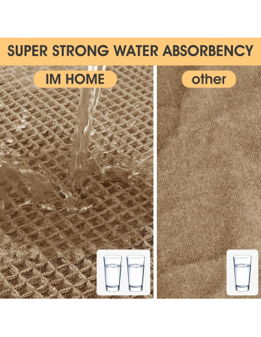 Juego de Alfombrillas de Baño IM HOME 3 Piezas Beige Antideslizante