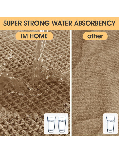 Juego de Alfombrillas de Baño IM HOME 3 Piezas Beige Antideslizante