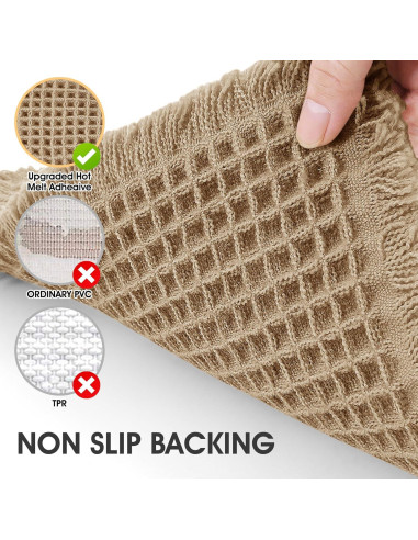 Juego de Alfombrillas de Baño IM HOME 3 Piezas Beige Antideslizante