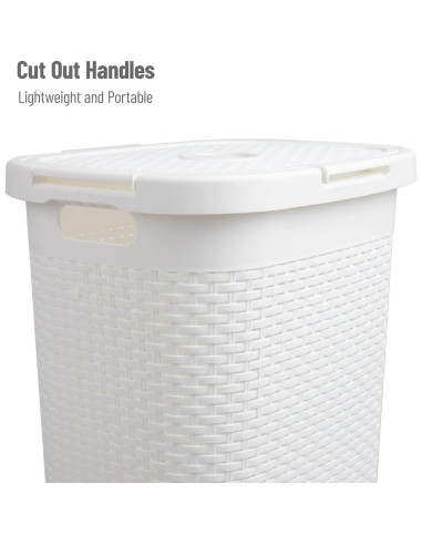 Cesta de Ropa Slim Mind Reader 60L 2-Pack Blanco con Tapa