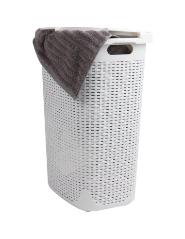 Cesta de Ropa Slim Mind Reader 60L 2-Pack Blanco con Tapa