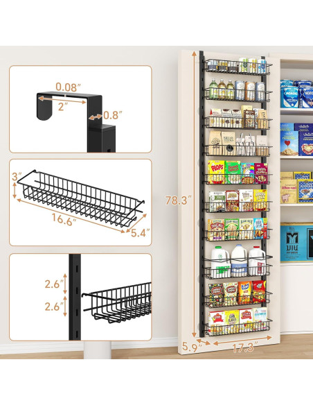 Organizador de despensa MIAOLI 10 niveles ajustable negro