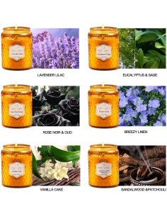 6 Velas Aromáticas de Soja Natural Amber - 240 Horas 2