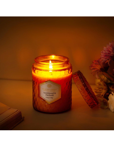 6 Velas Aromáticas de Soja Natural Amber - 240 Horas