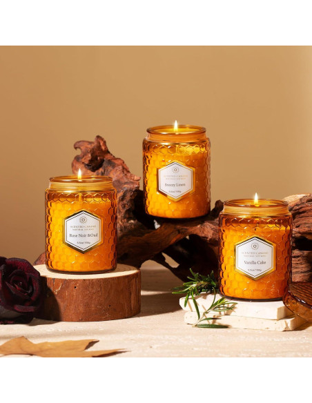6 Velas Aromáticas de Soja Natural Amber - 240 Horas