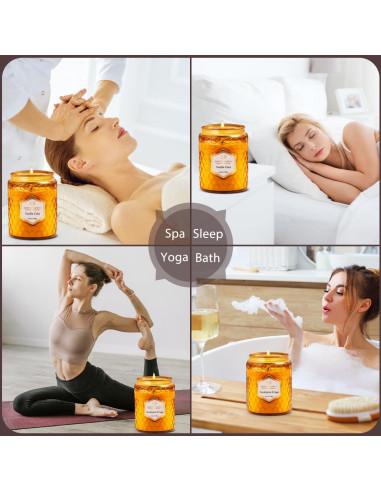 6 Velas Aromáticas de Soja Natural Amber - 240 Horas