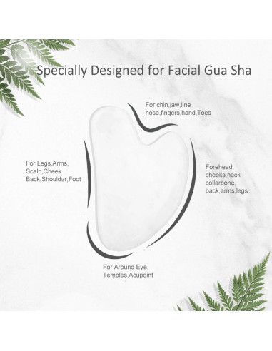 Rodillo de Jade Blanco LAMA 2 en 1 y Gua Sha Facial Antiarrugas
