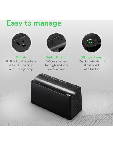 UPS APC BE425M 425VA Respaldo de Batería y Protección