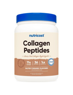 Polvo de Colágeno Hidrolizado Nutricost 454g Sabor Caramelo Salado