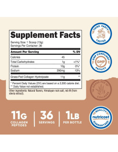 Polvo de Colágeno Hidrolizado Nutricost 454g Sabor Caramelo Salado 2