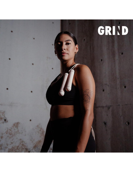 Cuerda de Salto Ajustable GRIND Rosa - Sin Enredos y Ergonómica