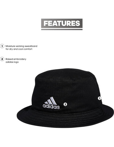 Sombrero de Cubo adidas Essentials Plus Mujer Negro/Blanco