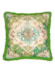 Funda de Almohada Cuadrada 66cm Mandala Life ART Algodón Verde