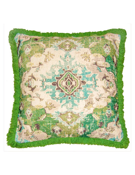 Funda de Almohada Cuadrada 66cm Mandala Life ART Algodón Verde