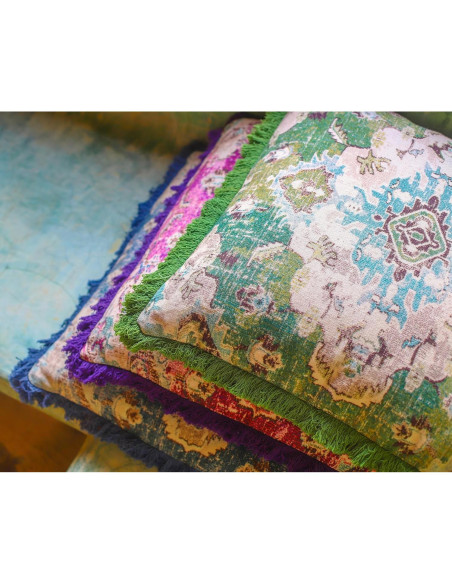 Funda de Almohada Cuadrada 66cm Mandala Life ART Algodón Verde