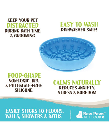 Alfombrilla de Lamer para Perros Raw Paws 15cm - Distracción y Alimentación Lenta